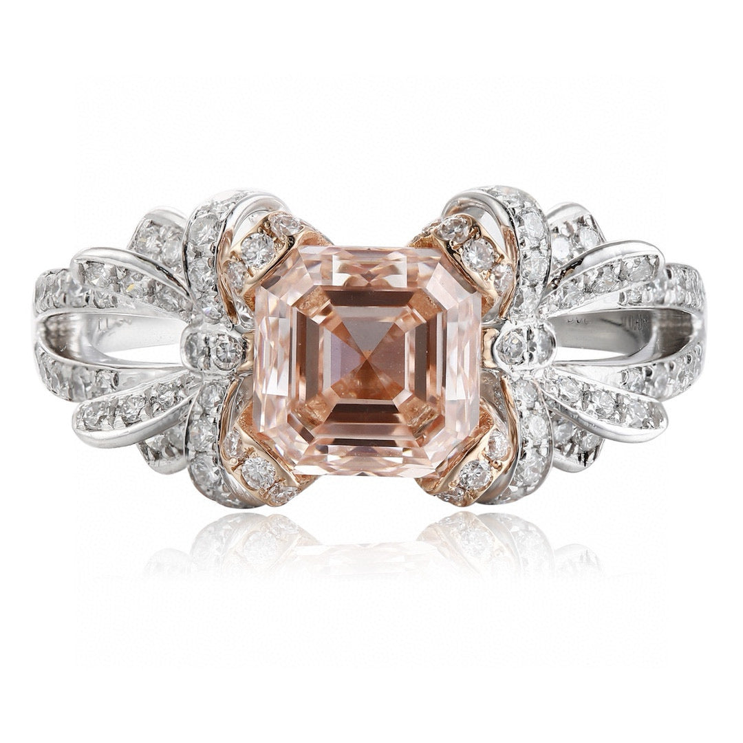 Pirmiana New Fashion 1.8ct shining Lab Grown Pink Diamond Rings PT950 Platinum Jewelry Engagement Gift Women