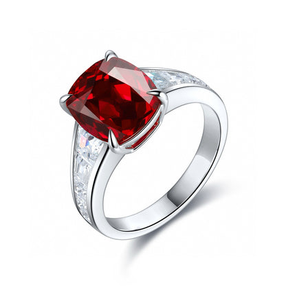 Pirmiana Hot Sale Maximalist 5.48ct Lab Grown Ruby Ring S925 Silver Jewelry Engagement Women