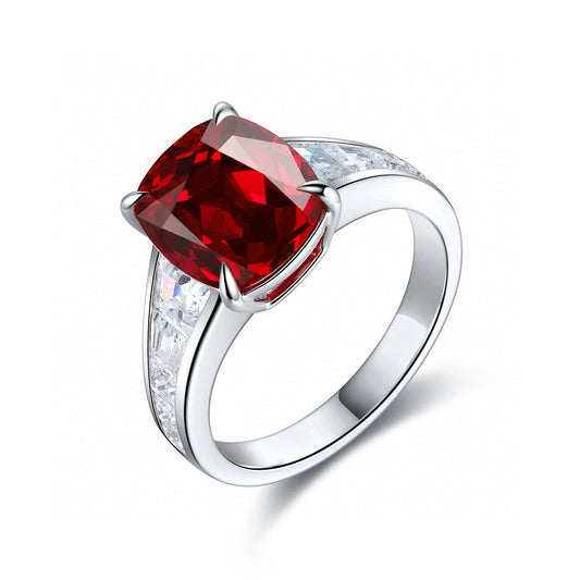 Pirmiana Hot Sale Maximalist 5.48ct Lab Grown Ruby Ring S925 Silver Jewelry Engagement Women
