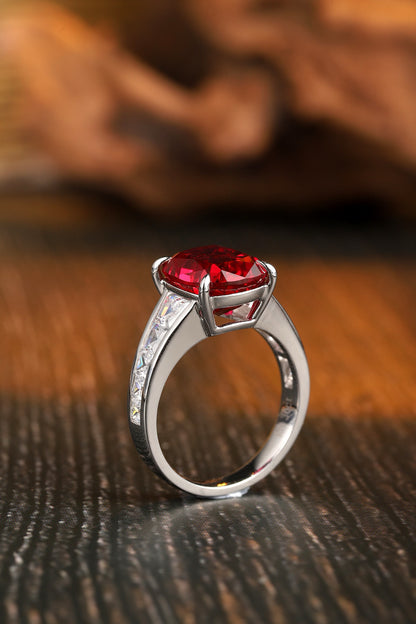 Pirmiana Hot Sale Maximalist 5.48ct Lab Grown Ruby Ring S925 Silver Jewelry Engagement Women
