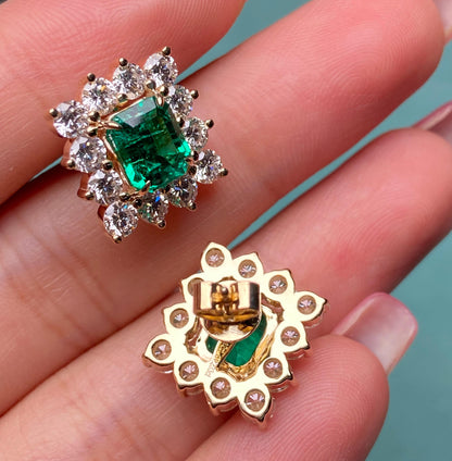 Primiana 2025 New Classic Style14K Emerald Shape 5x6mm And Side Stone Lab Diamond Girlfriend Gift