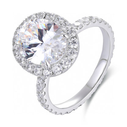Pirmiana Elegant and Luxury 4.18ct Simulated Diamond Rings 18K Gold Jewelry Engagement Gift Women