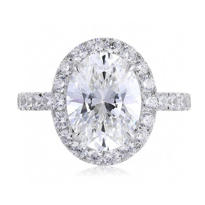 Pirmiana Elegant and Luxury 4.18ct Simulated Diamond Rings 18K Gold Jewelry Engagement Gift Women
