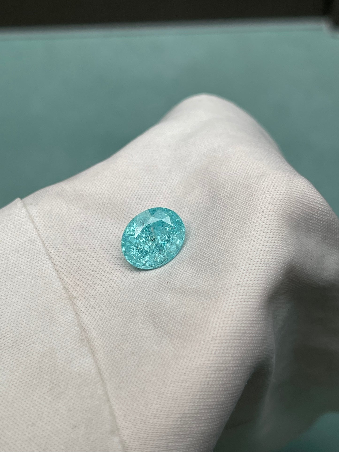Pirmiana 5.985ct/11.5ct Oval Lab Grown Ice Crack Paraiba Loose Gemstones for Jewelry Making