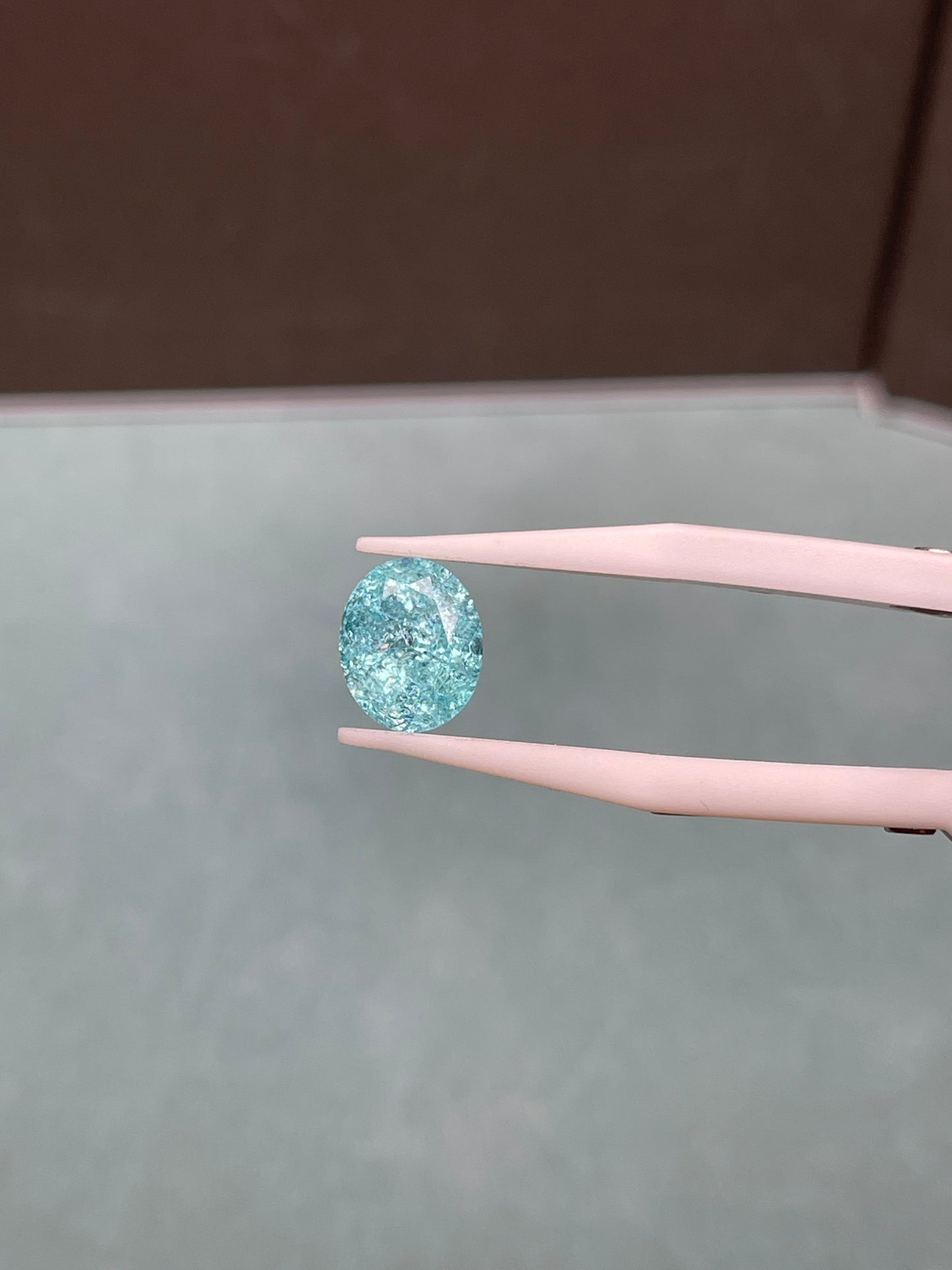 Pirmiana 5.985ct/11.5ct Oval Lab Grown Ice Crack Paraiba Loose Gemstones for Jewelry Making