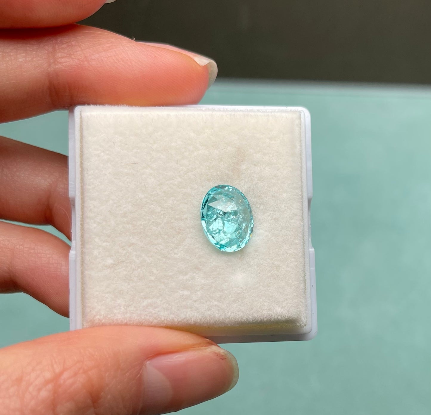 Pirmiana 5.985ct/11.5ct Oval Lab Grown Ice Crack Paraiba Loose Gemstones for Jewelry Making