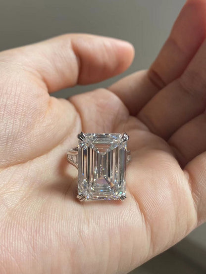 Ruif Custom Make 18k Gold Luxury 20ct F VS1 Emerald Cut Lab Grown Diamons Rings for Women Wedding Rings
