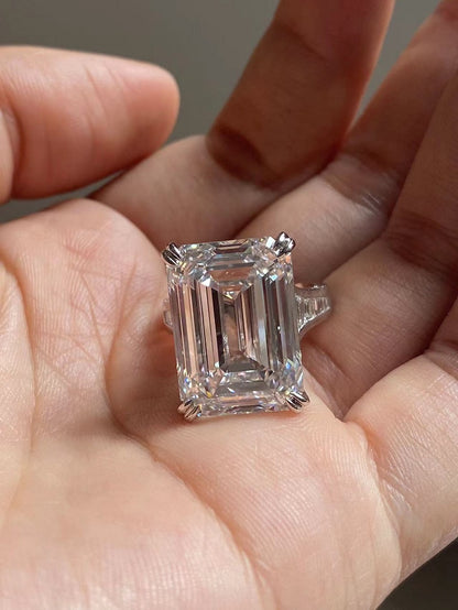 Ruif Custom Make 18k Gold Luxury 20ct F VS1 Emerald Cut Lab Grown Diamons Rings for Women Wedding Rings