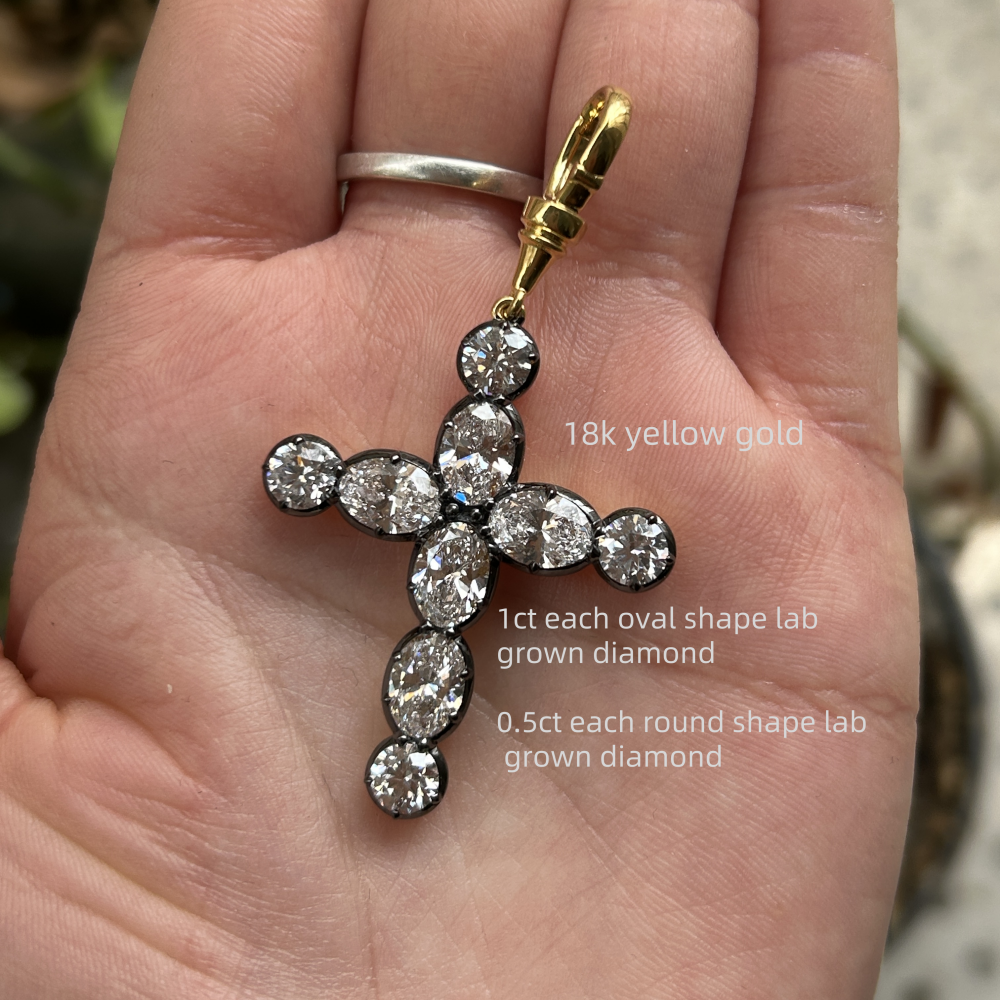 Pirmiana Jewelry Customized 18k Yellow Gold 7ct Lab Grown Diamond Pendent for Women Party Gift