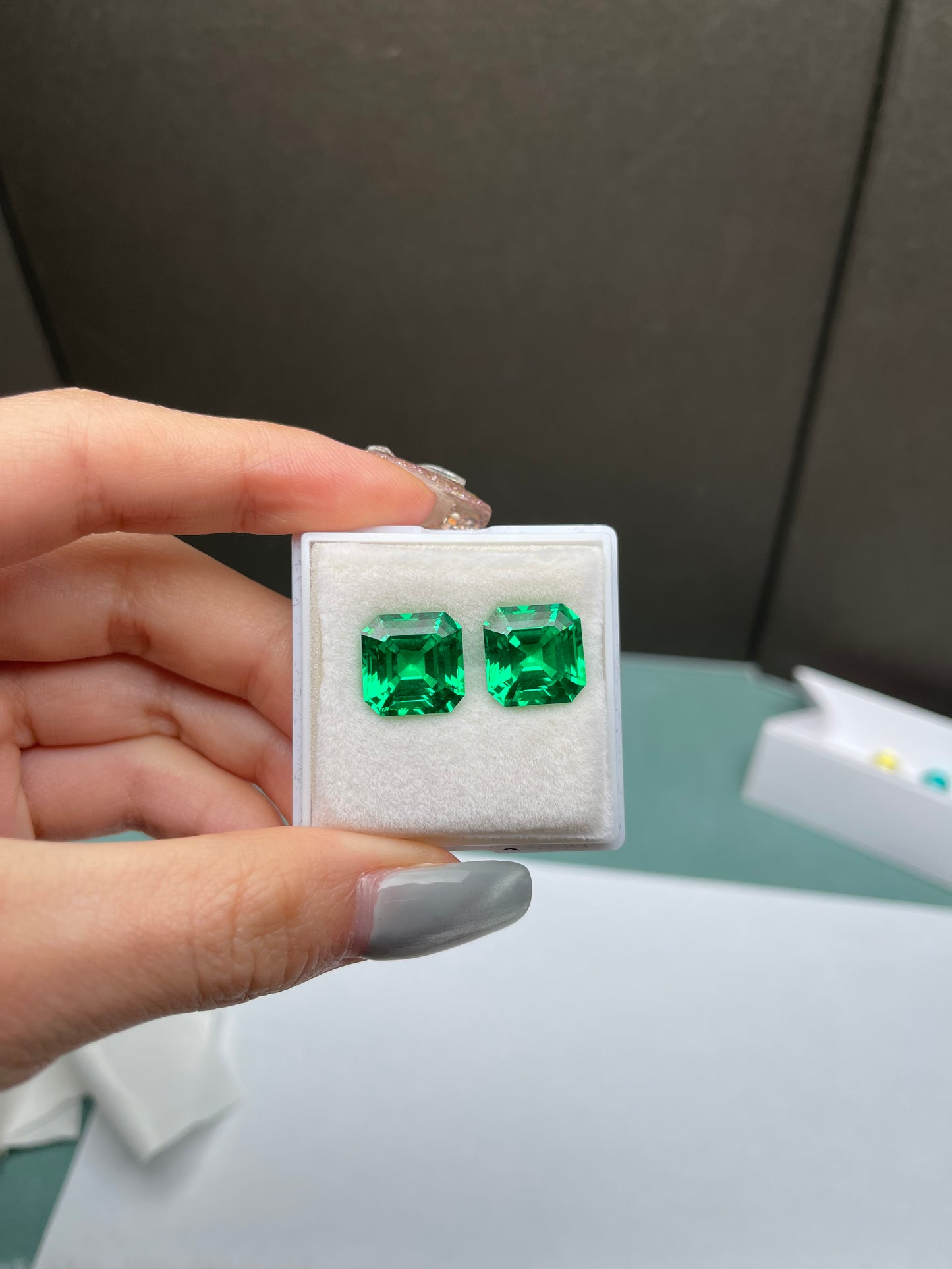 Pirmiana Emerald/Asscher shape Lab Grown Tsavorite Loose Gemstones for Jewelry Making