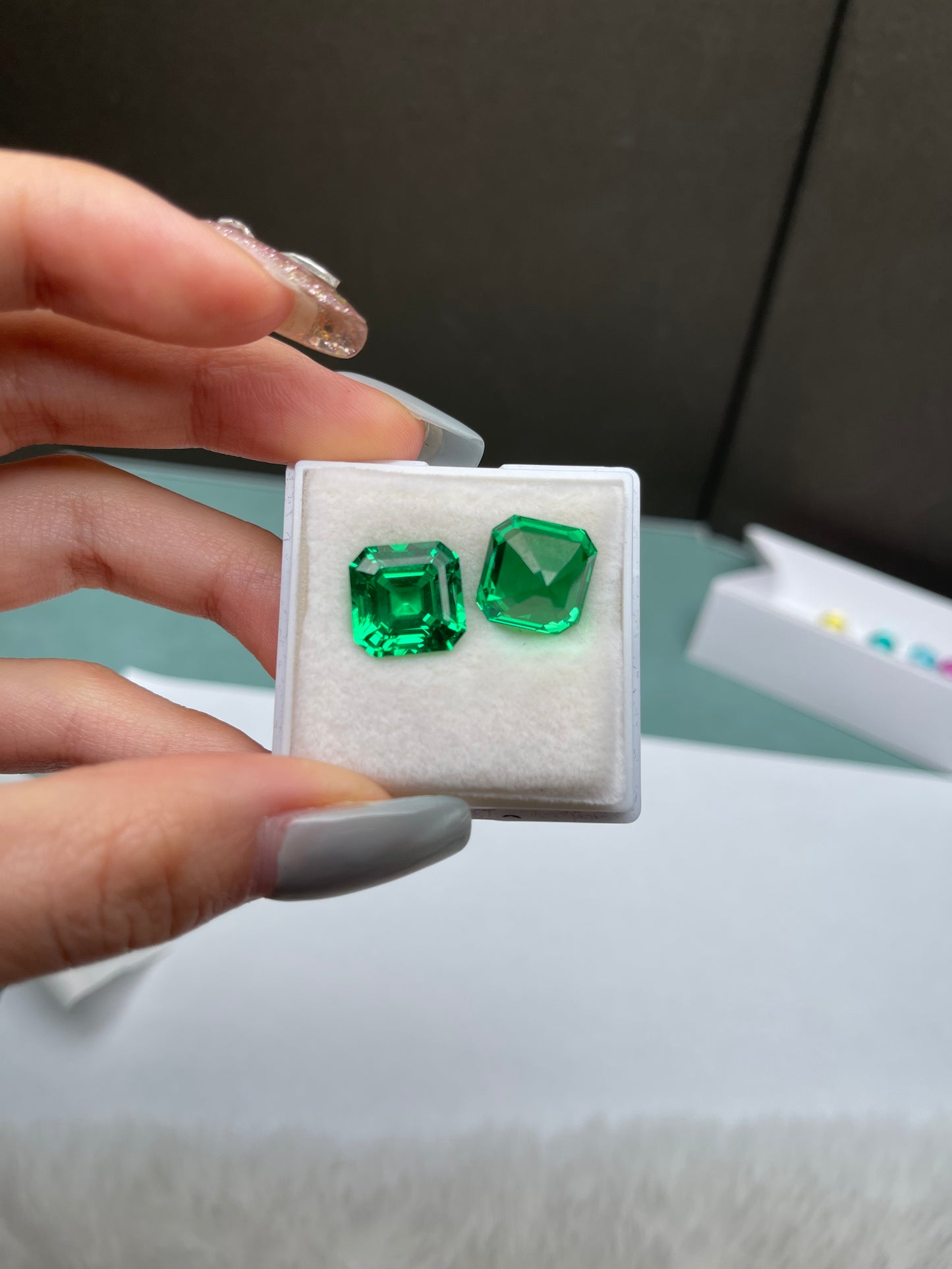 Pirmiana Emerald/Asscher shape Lab Grown Tsavorite Loose Gemstones for Jewelry Making