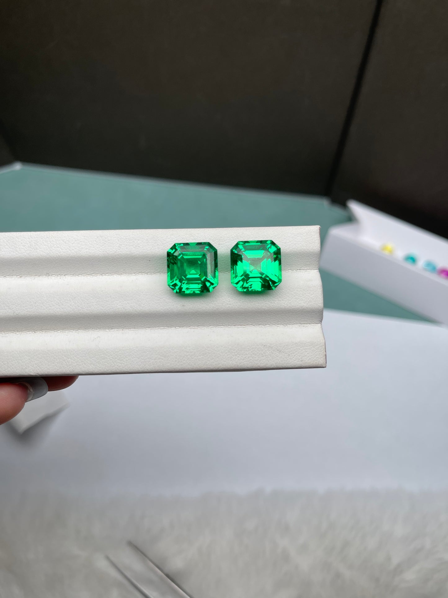 Pirmiana Emerald/Asscher shape Lab Grown Tsavorite Loose Gemstones for Jewelry Making