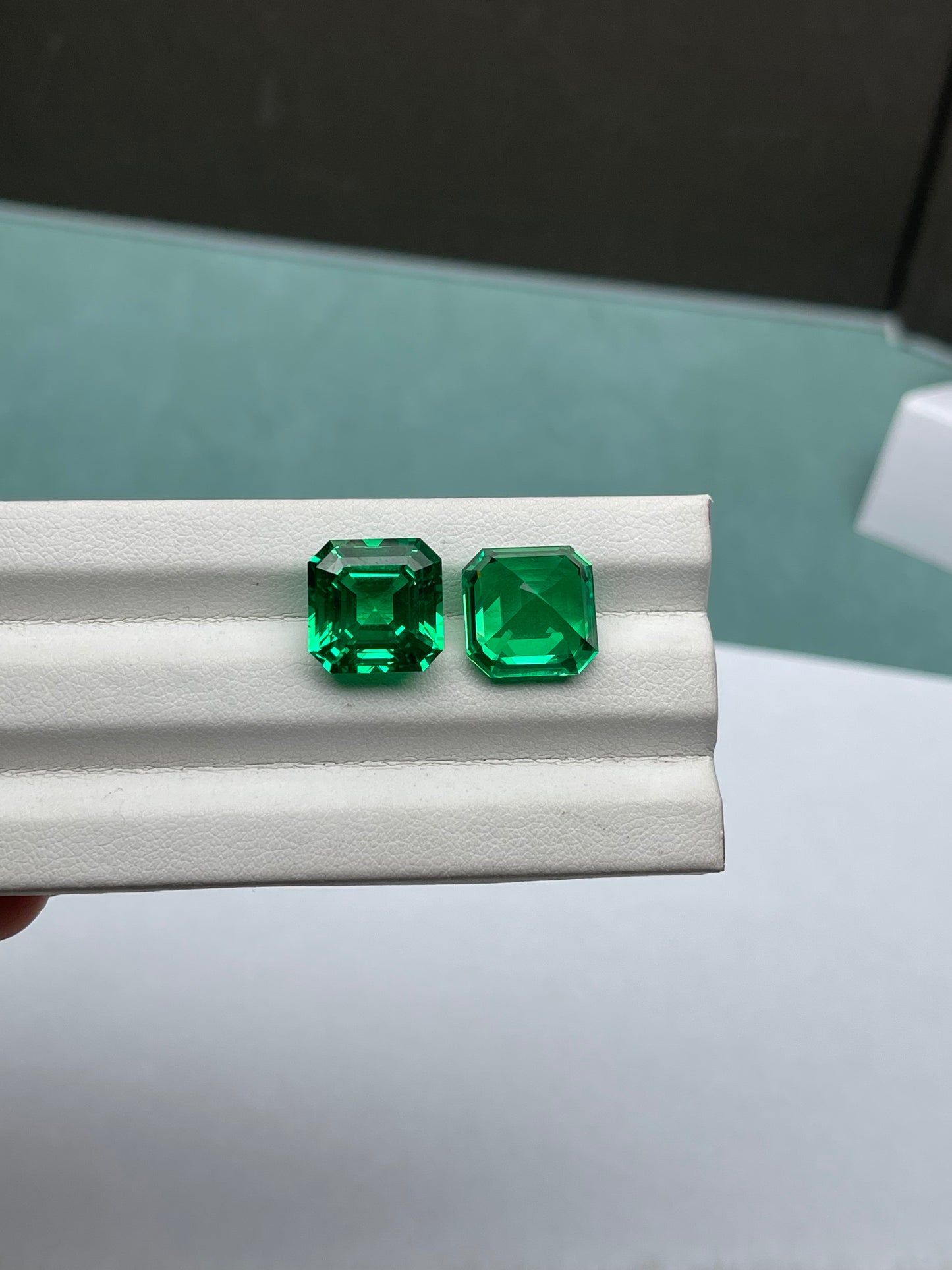 Pirmiana Emerald/Asscher shape Lab Grown Tsavorite Loose Gemstones for Jewelry Making