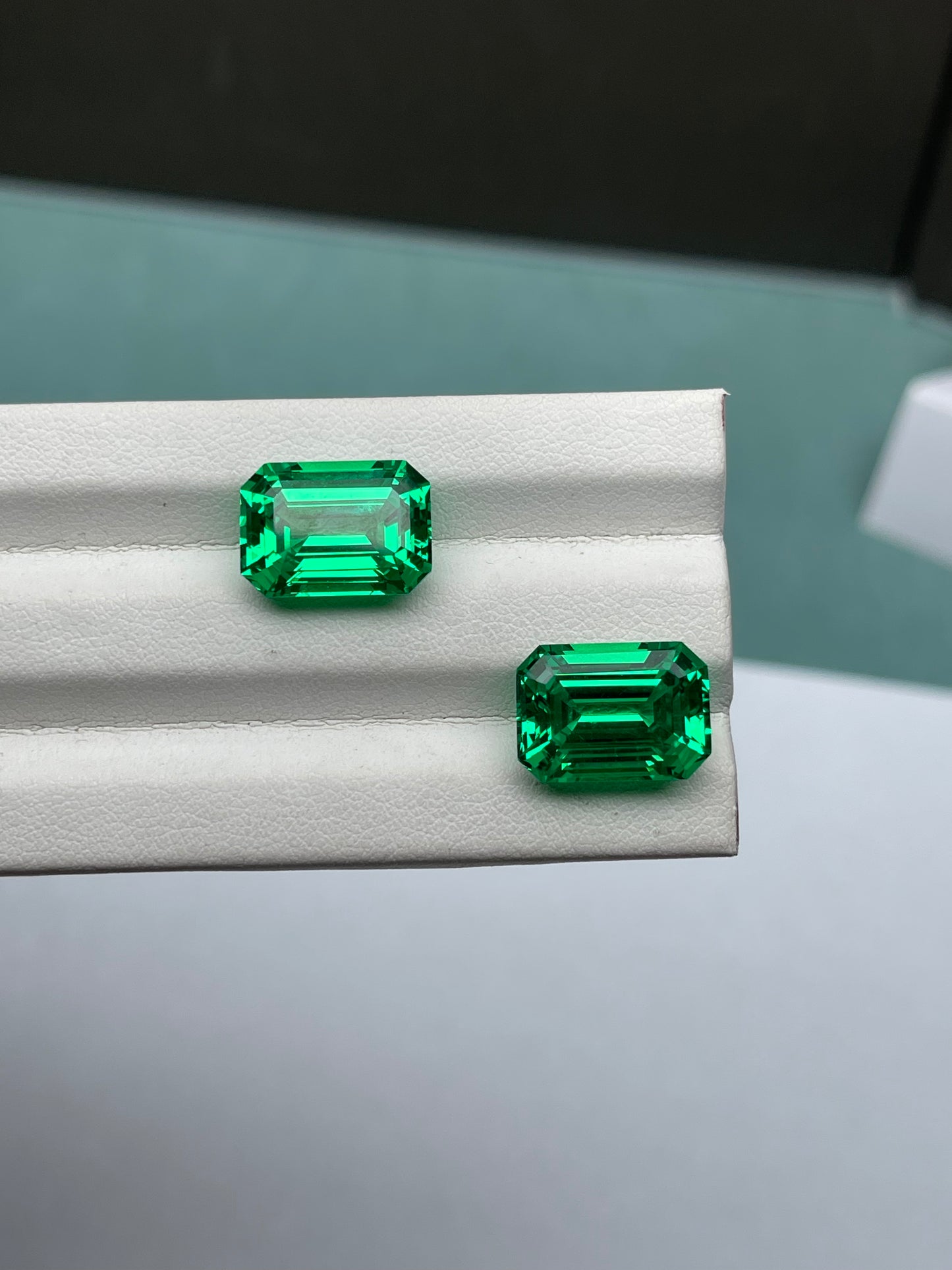 Pirmiana Emerald/Asscher shape Lab Grown Tsavorite Loose Gemstones for Jewelry Making