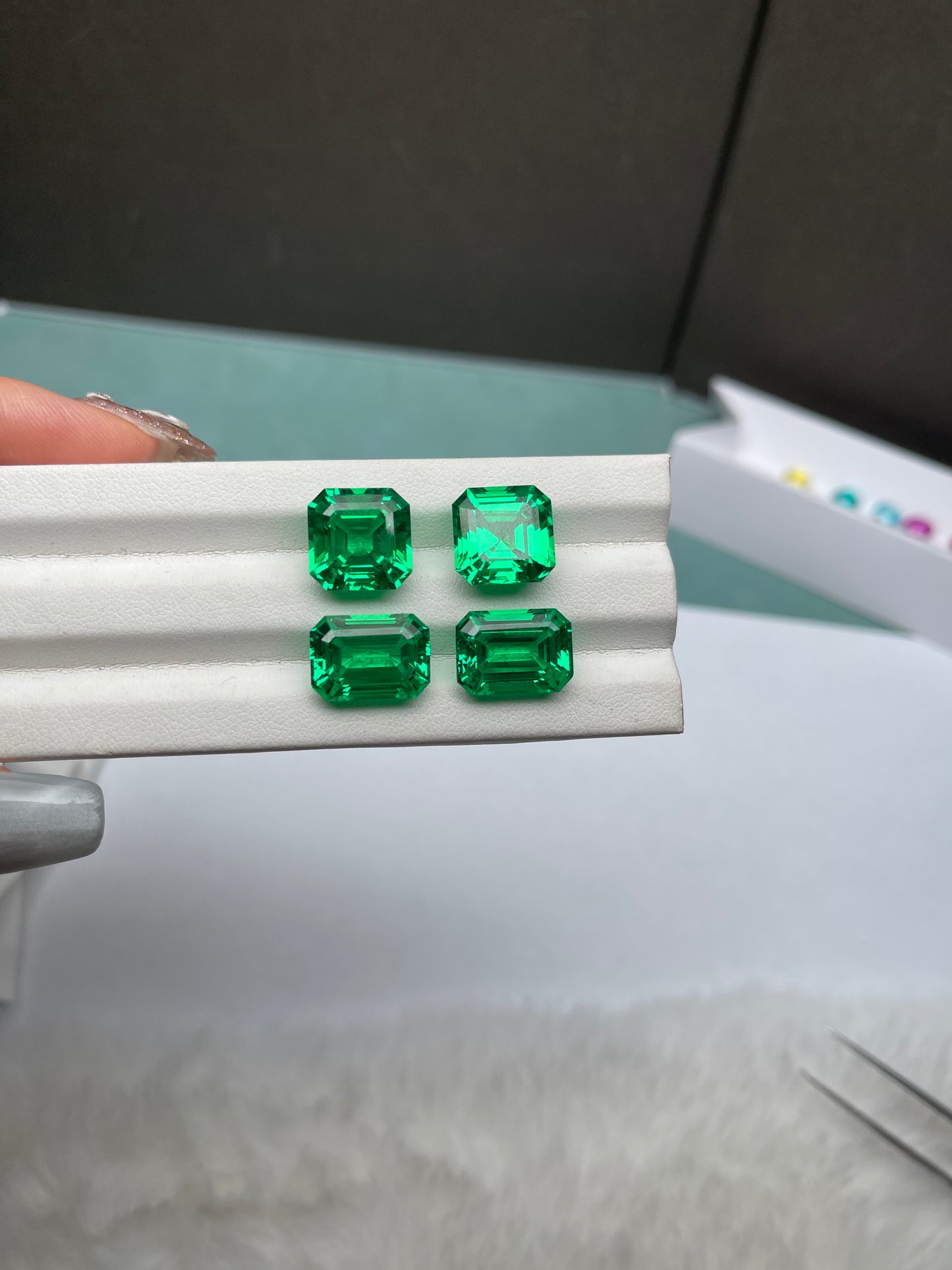 Pirmiana Emerald/Asscher shape Lab Grown Tsavorite Loose Gemstones for Jewelry Making