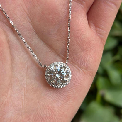 Pirmiana Jewelry Customized 18k White Gold 4.03ct Lab Grown Diamond Pendent Necklace for Women Party Gift