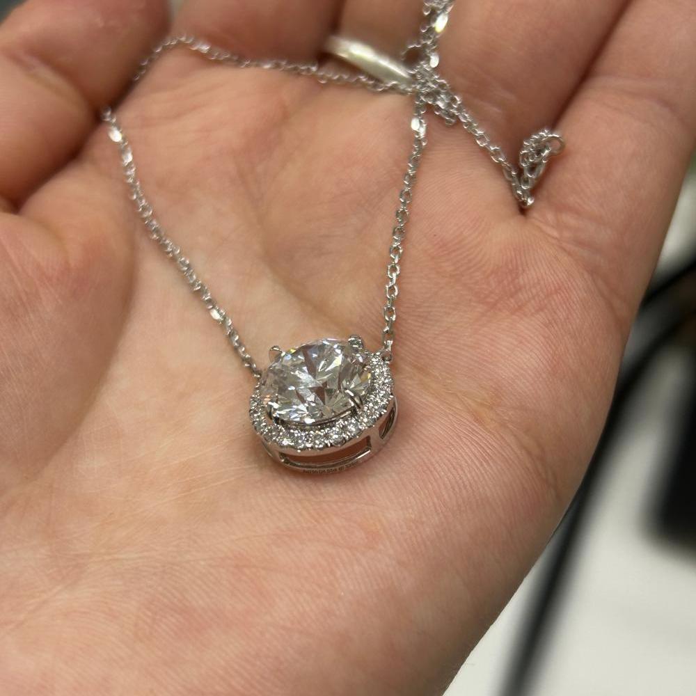 Pirmiana Jewelry Customized 18k White Gold 4.03ct Lab Grown Diamond Pendent Necklace for Women Party Gift