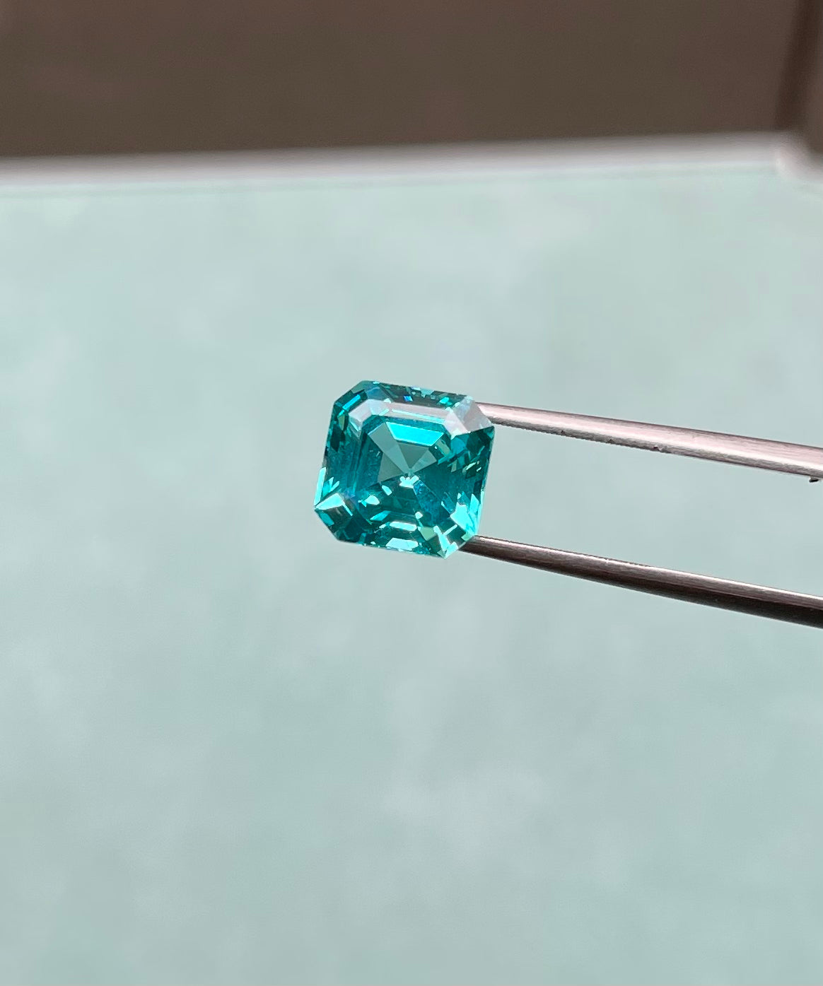 Pirmiana Asscher shape Lab Grown Paraiba Loose Gemstones for Jewelry Making
