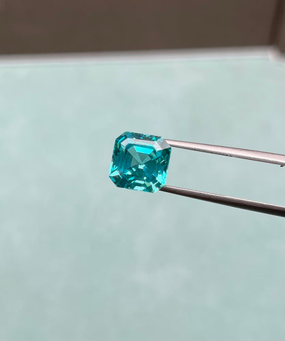 Pirmiana Asscher shape Lab Grown Paraiba Loose Gemstones for Jewelry Making