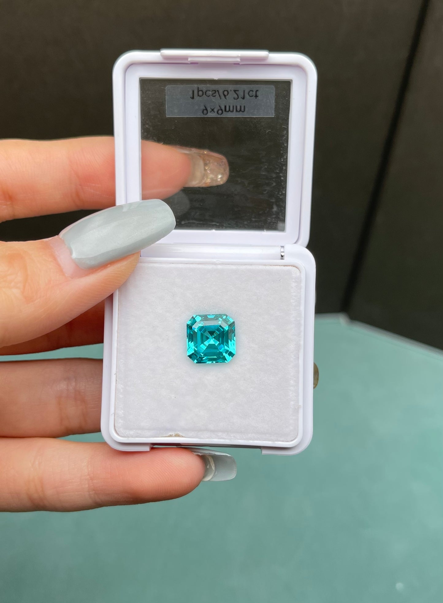 Pirmiana Asscher shape Lab Grown Paraiba Loose Gemstones for Jewelry Making