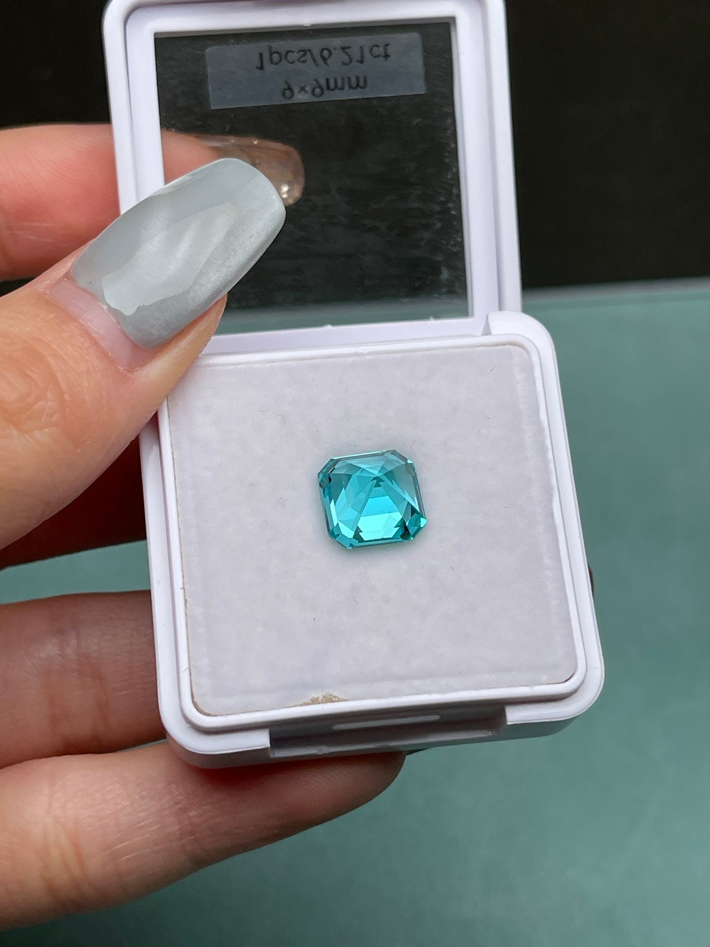 Pirmiana Asscher shape Lab Grown Paraiba Loose Gemstones for Jewelry Making