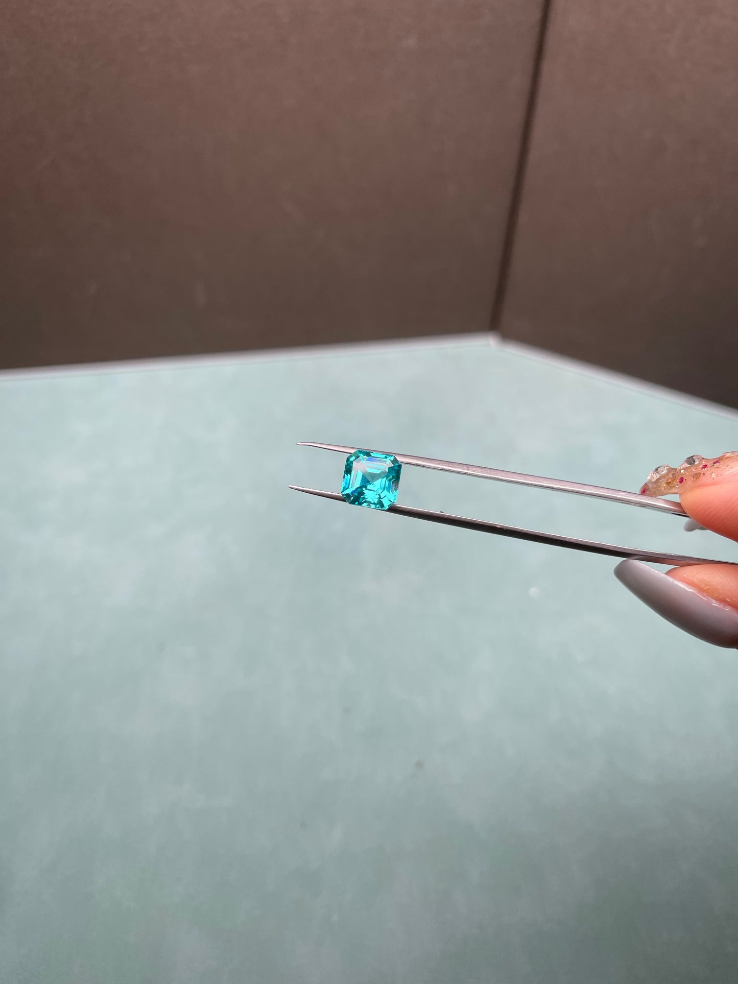Pirmiana Asscher shape Lab Grown Paraiba Loose Gemstones for Jewelry Making