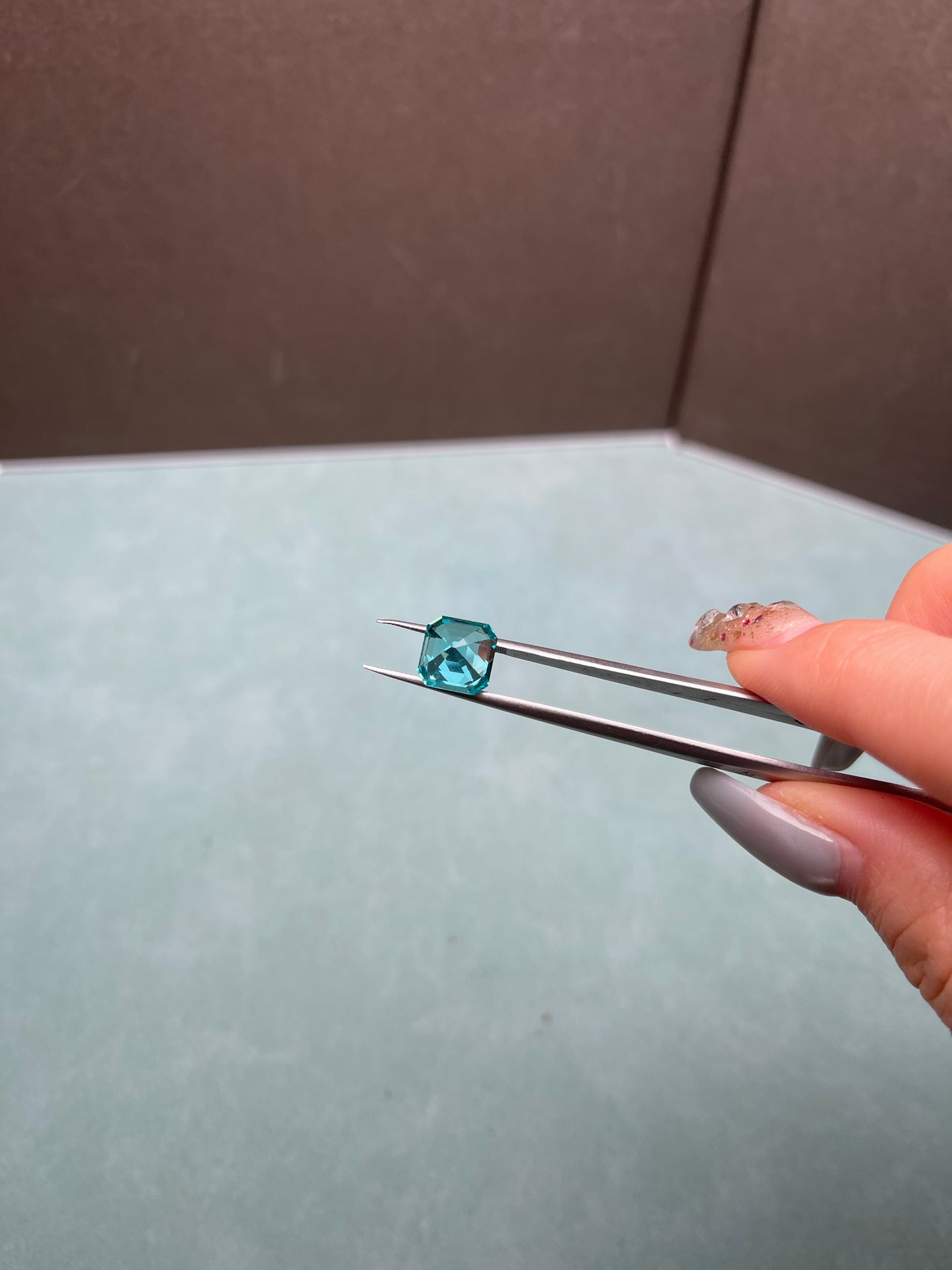Pirmiana Asscher shape Lab Grown Paraiba Loose Gemstones for Jewelry Making