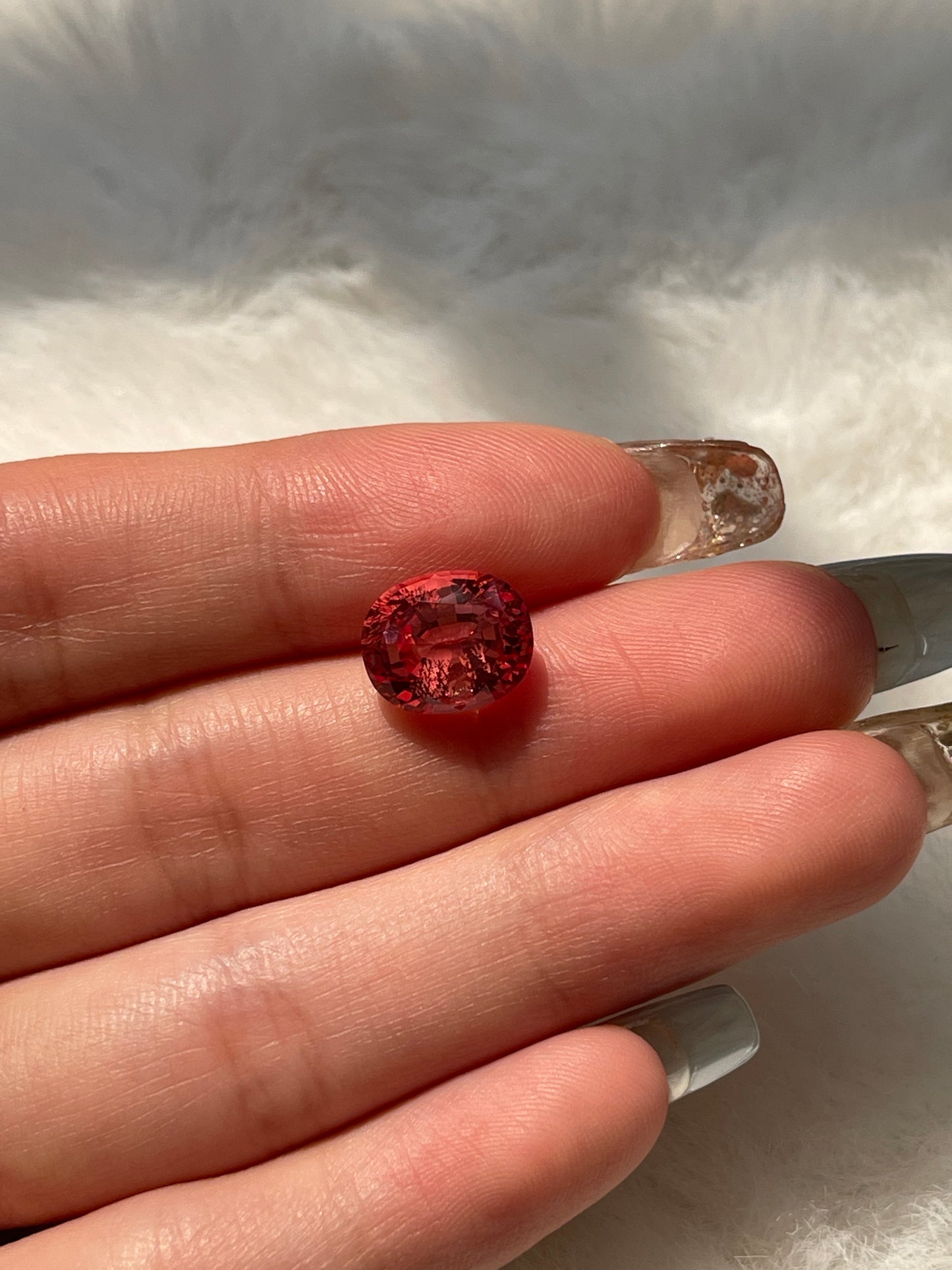 Pirmiana Oval shape Lab Grown Padparadscha Loose Gemstones for Jewelry Making