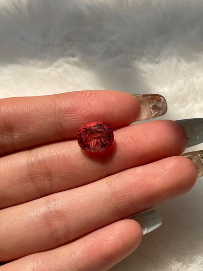 Pirmiana Oval shape Lab Grown Padparadscha Loose Gemstones for Jewelry Making