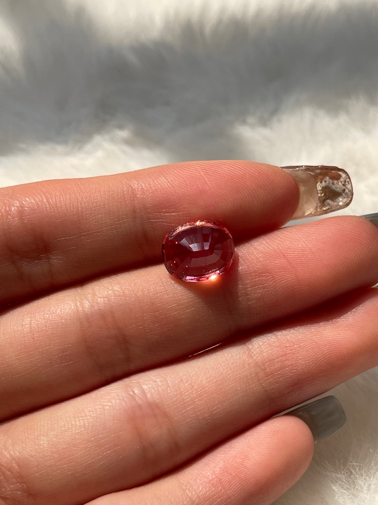 Pirmiana Oval shape Lab Grown Padparadscha Loose Gemstones for Jewelry Making