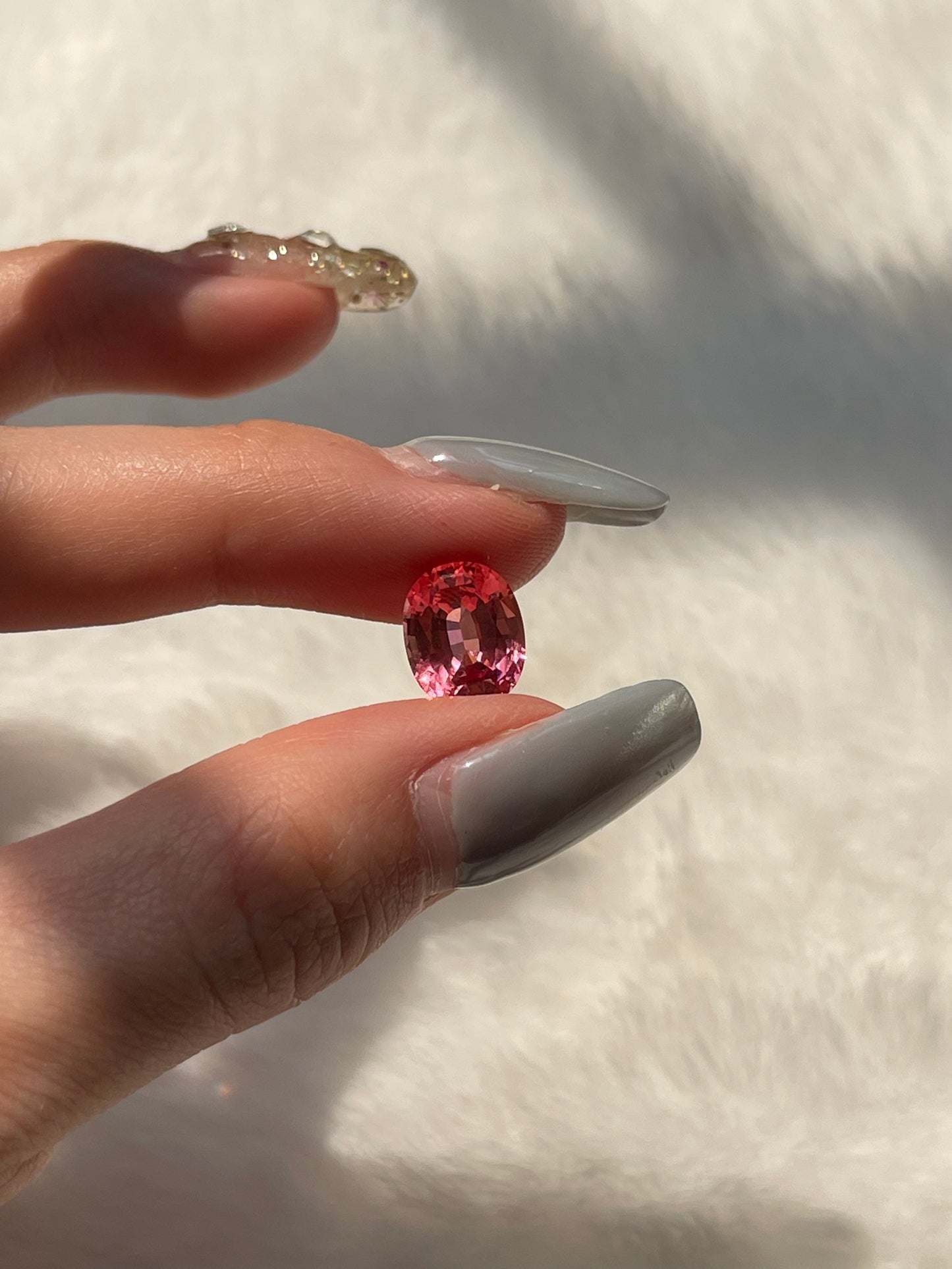 Pirmiana Oval shape Lab Grown Padparadscha Loose Gemstones for Jewelry Making