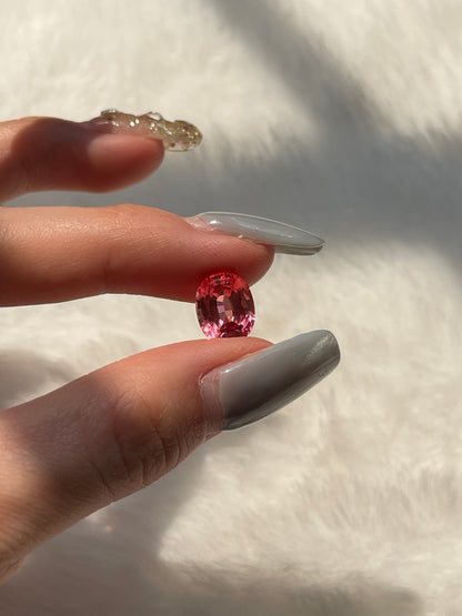 Pirmiana Oval shape Lab Grown Padparadscha Loose Gemstones for Jewelry Making