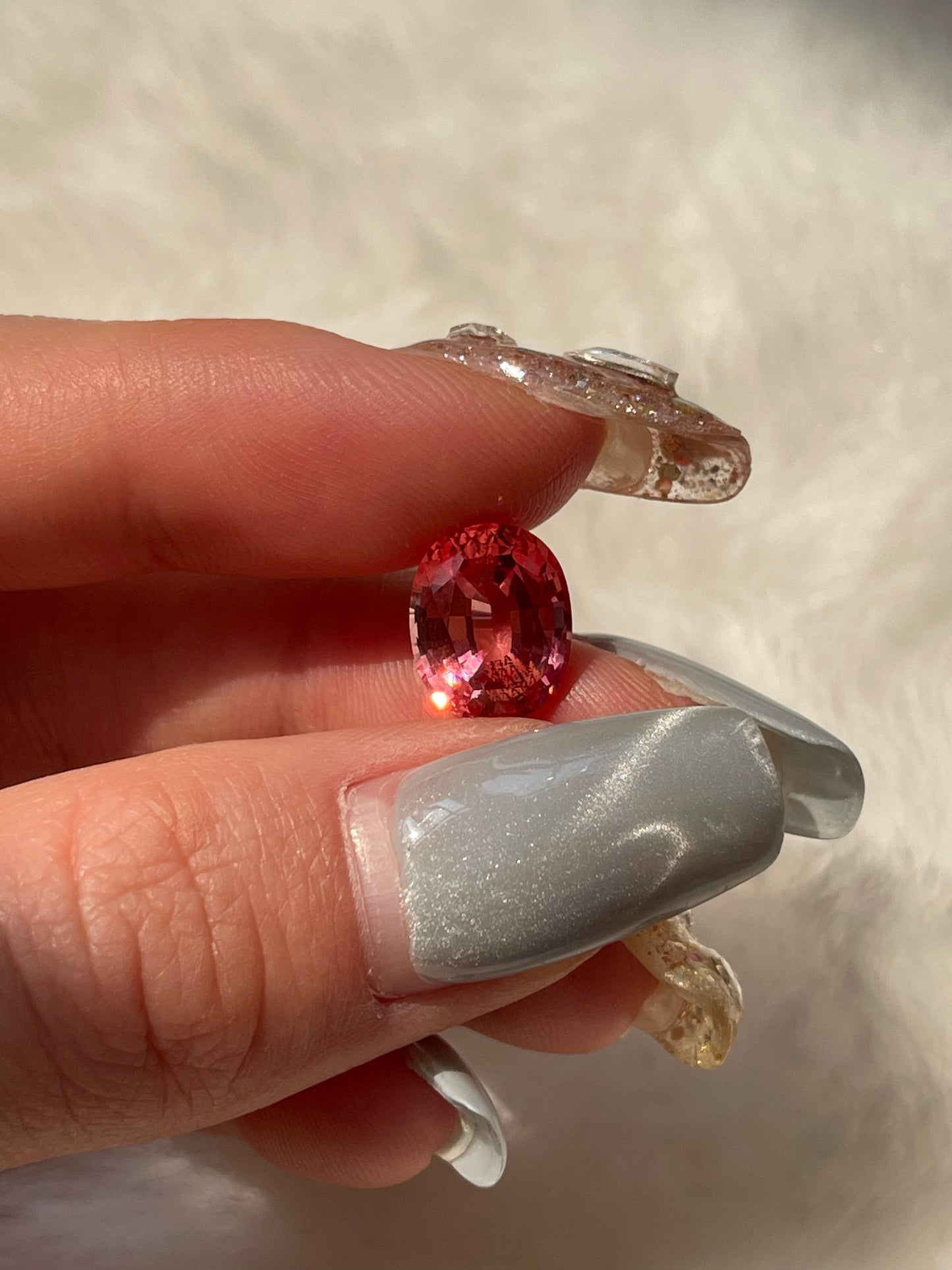 Pirmiana Oval shape Lab Grown Padparadscha Loose Gemstones for Jewelry Making