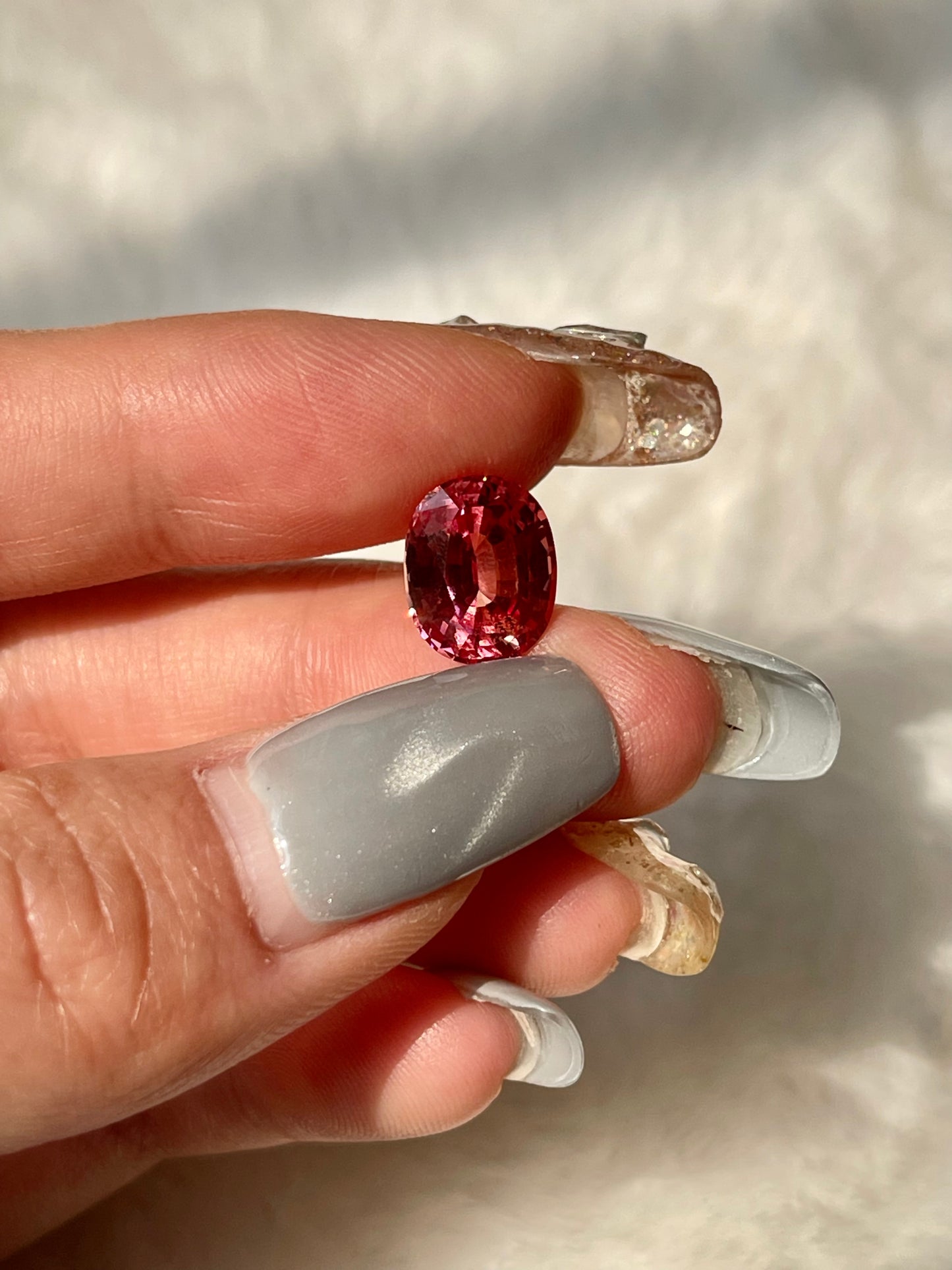 Pirmiana Oval shape Lab Grown Padparadscha Loose Gemstones for Jewelry Making