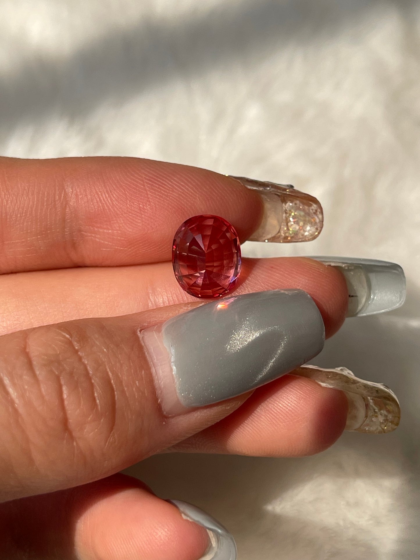 Pirmiana Oval shape Lab Grown Padparadscha Loose Gemstones for Jewelry Making
