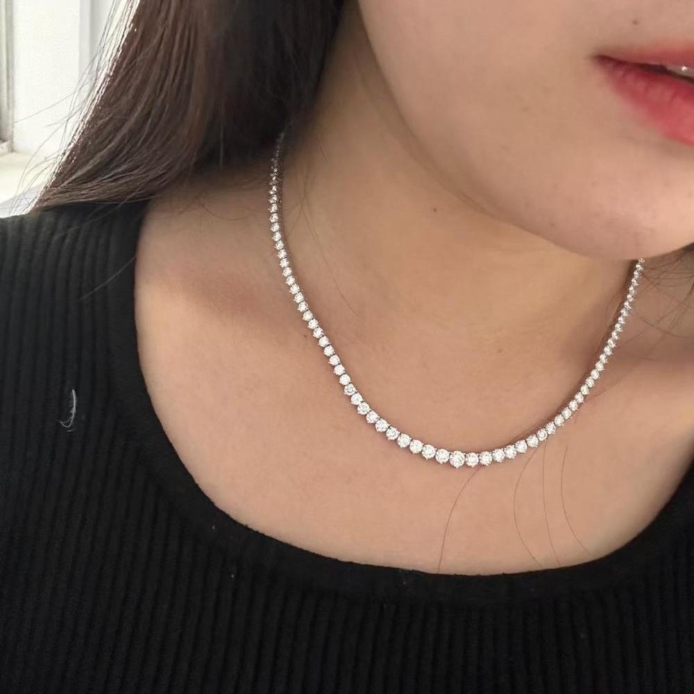 Pirmiana Jewelry Classic Design 18K White Gold HPHT Diamond Necklace luxe Jewelry for Party Wedding Gift