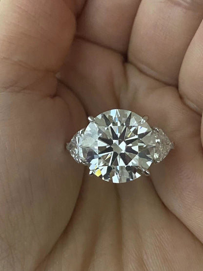 Ruif Customized 18k White Gold 11ct Round Cut Lab Grown Diamond for Women Wedding Jewelry