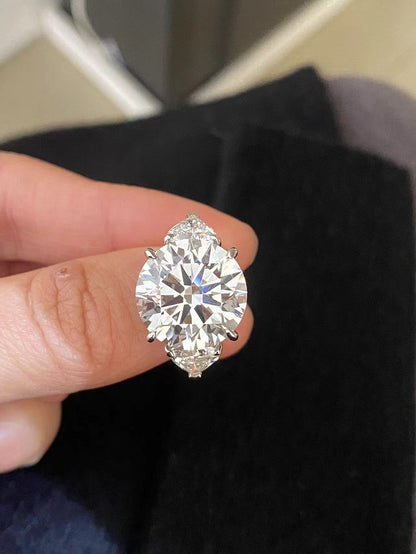 Ruif Customized 18k White Gold 11ct Round Cut Lab Grown Diamond for Women Wedding Jewelry