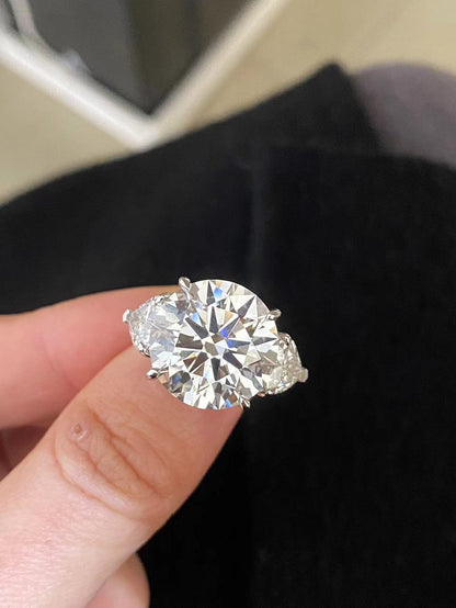Ruif Customized 18k White Gold 11ct Round Cut Lab Grown Diamond for Women Wedding Jewelry