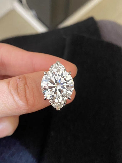 Ruif Customized 18k White Gold 11ct Round Cut Lab Grown Diamond for Women Wedding Jewelry