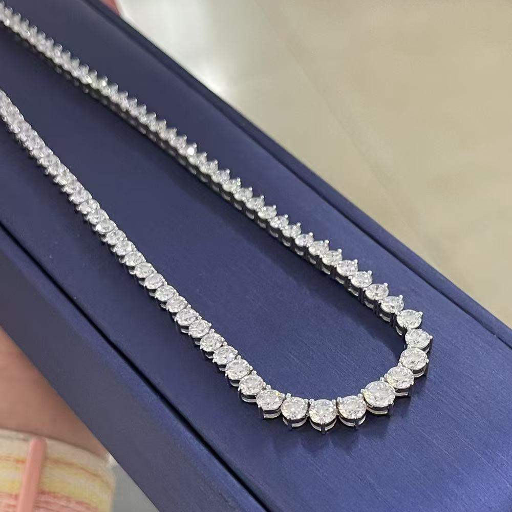 Pirmiana Jewelry Classic Design 18K White Gold HPHT Diamond Necklace luxe Jewelry for Party Wedding Gift