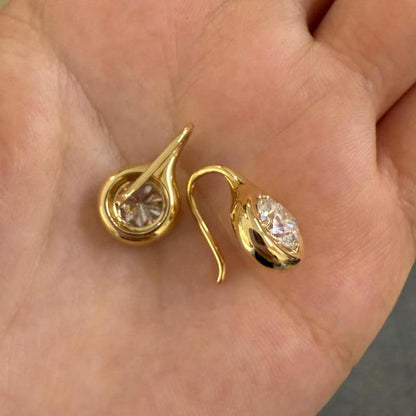 Pirmiana Jewelry Customized Design 18K Yellow Gold Earrings for Women 3ct CVD Lab Grown Diamond Jewelry