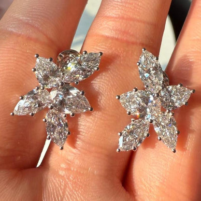 Pirmiana Jewelry Custom Design 14K White Gold Earrings for Women 6.33ct HPHT Lab Grown Diamond Jewelry