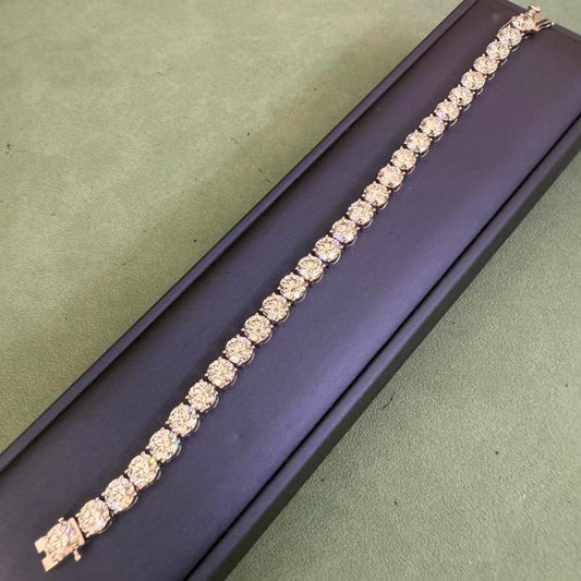Ruif Jewelry Classic Design 18k White Gold 1ct Each Round Shape Lab Grown Diamond Tennis Bracelet Gemstone Jewelry
