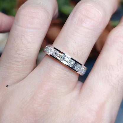 Pirmiana Custom Design 14k White Gold Eternity Ring for Women 3.6ct Lab Grown Diamond And DEF Lab Grown Diamond Jewelry