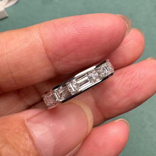 Pirmiana Custom Design 14k White Gold Eternity Ring for Women 3.6ct Lab Grown Diamond And DEF Lab Grown Diamond Jewelry