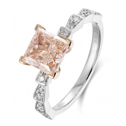 Pirmiana New Fashion 1.49ct shining Lab Grown Pink Diamond Rings PT950 Platinum Jewelry Engagement Gift Women