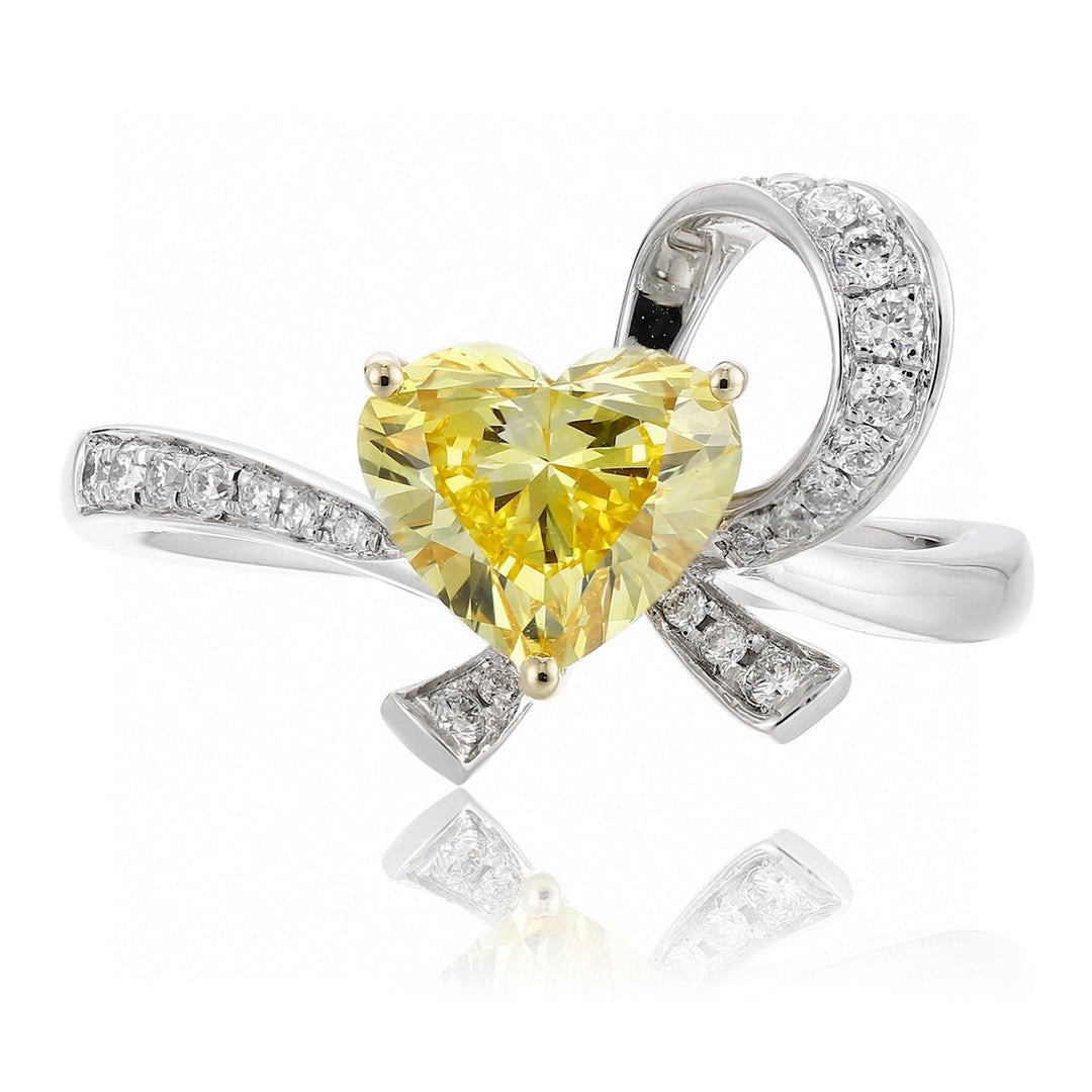 Pirmiana New Fashion 1.14ct shining Lab Grown Yellow Diamond Rings PT950 Platinum Jewelry Engagement Gift Women