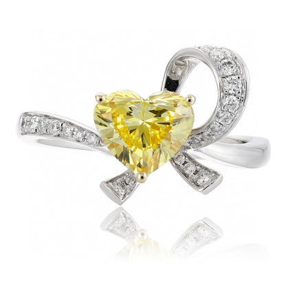 Pirmiana New Fashion 1.14ct shining Lab Grown Yellow Diamond Rings PT950 Platinum Jewelry Engagement Gift Women