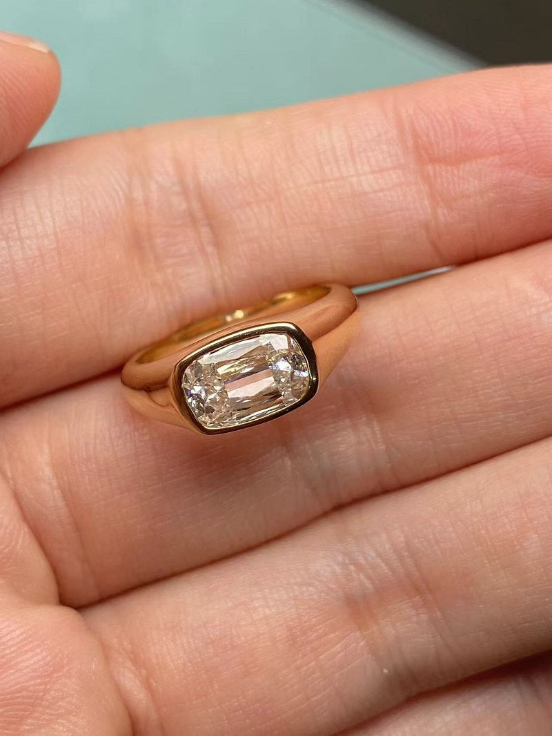 Customiezd 14k yellow gold about 1.7 ct  lab grown diamond ring wedding ring Valentine's Day gift